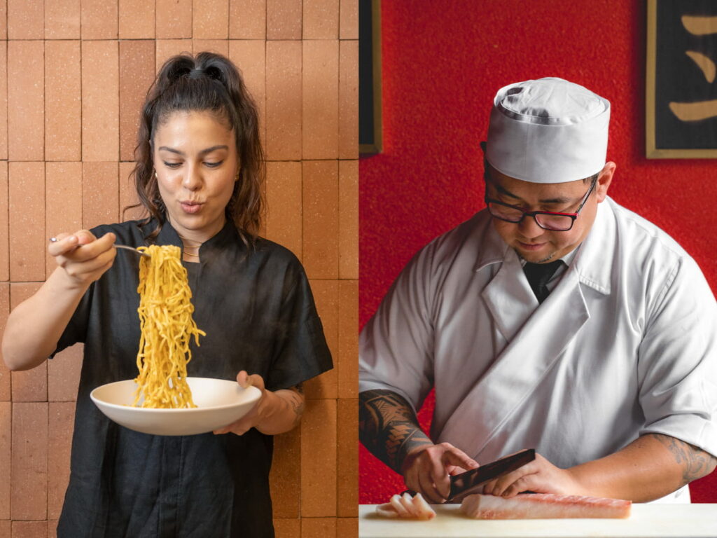 Chef Henry Miyano e Bia Freitas