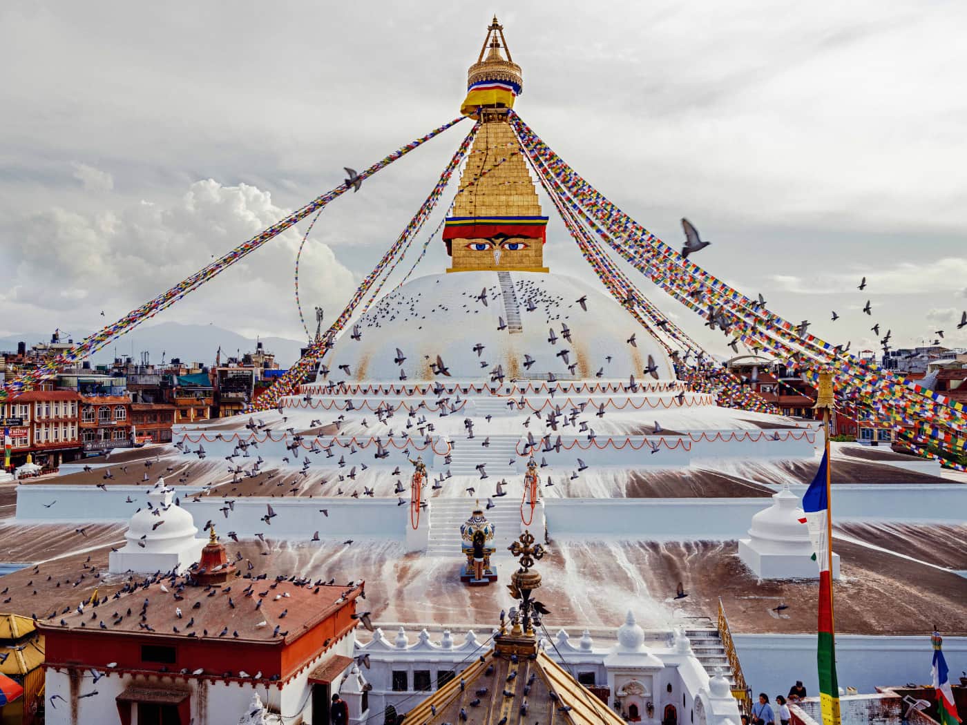 Il Bauddhanath Stupa, il più grande monumento buddista in Nepal.