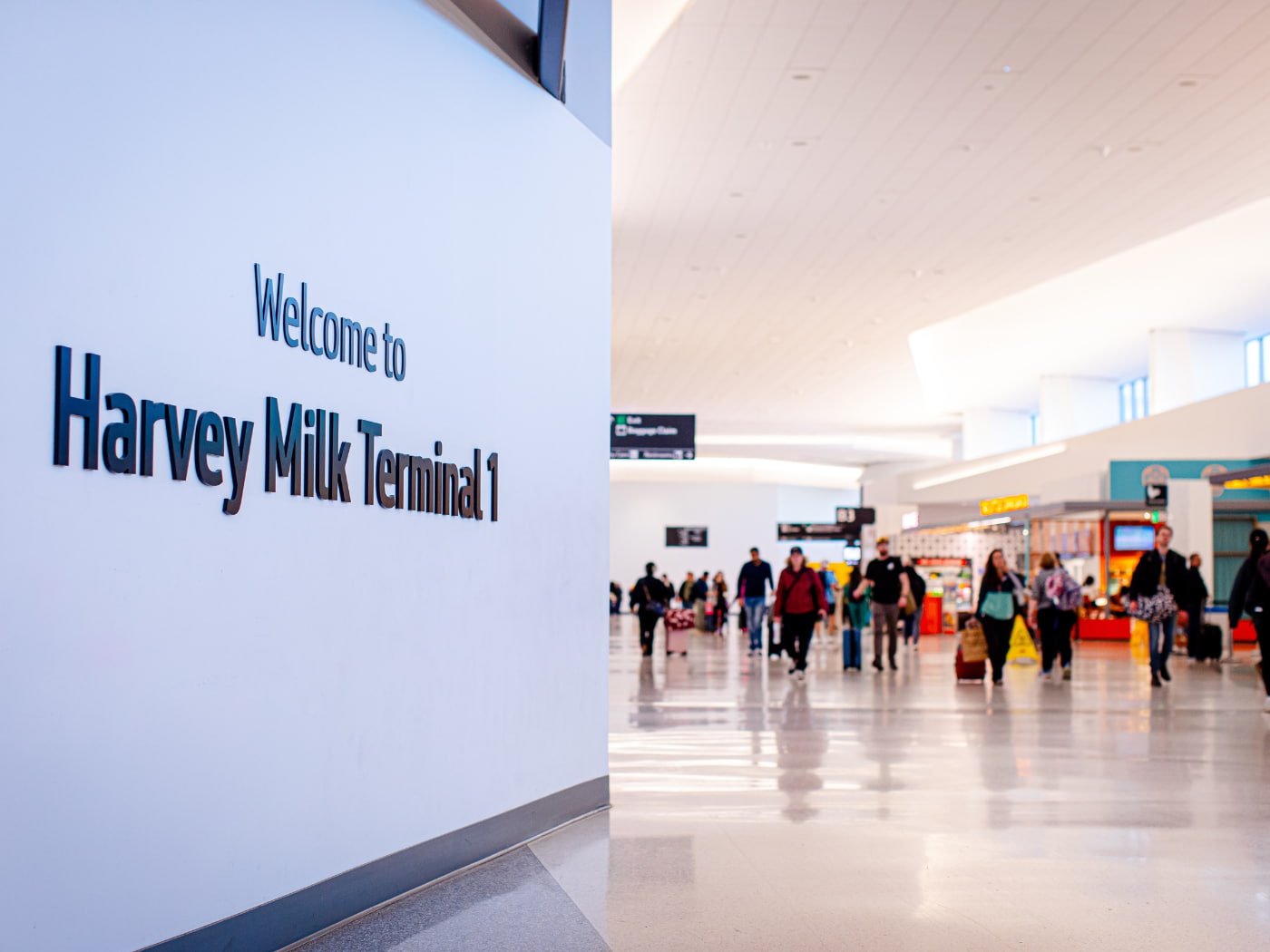 Harvey Milk Terminal 1 sign, aeroporto San Francisco