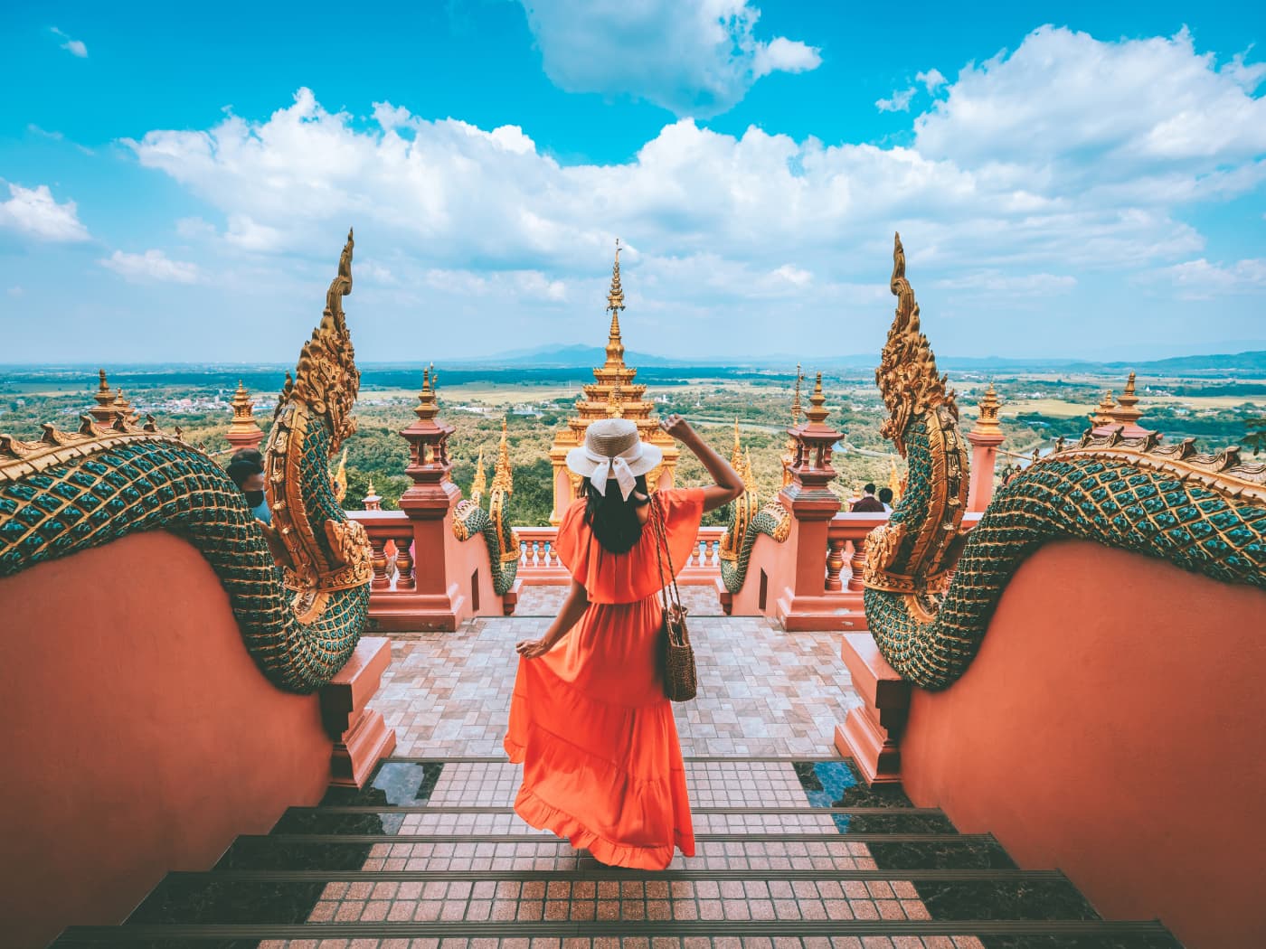 Solo travel, in Wat Phra That Doi Phra Chan temple, Thailandia