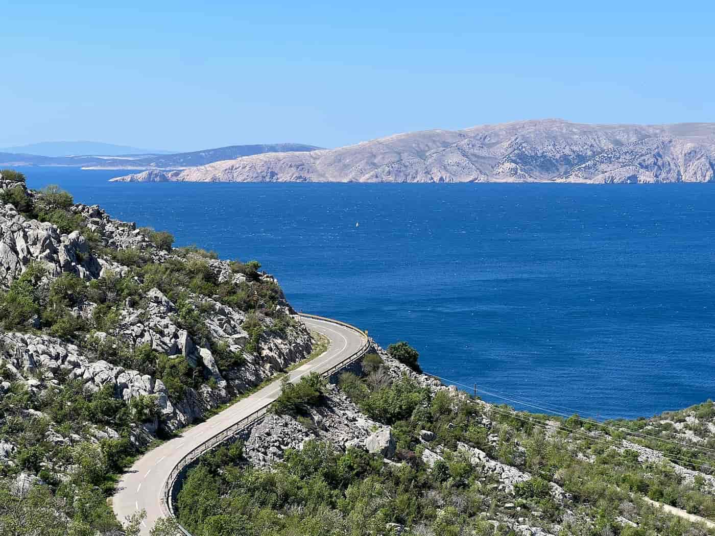 La costa croata vista dall'alto