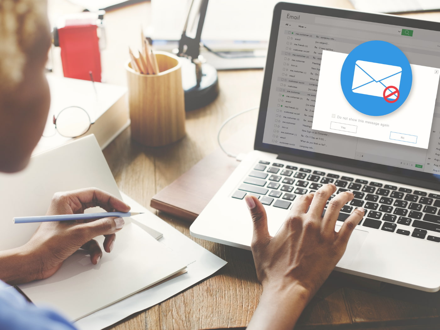 Finestra di avviso popup e-mail