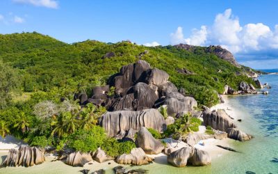 Anse Source D'Argent sull'isola di La Digue, Seychelles