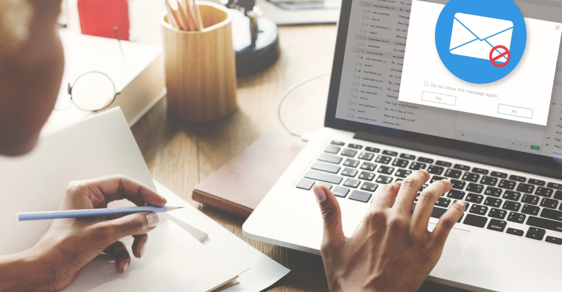 Finestra di avviso popup e-mail