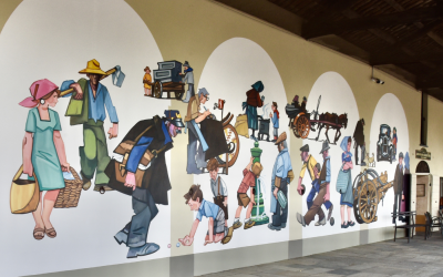 Moncalvo, murale del maestro Mario Pavese