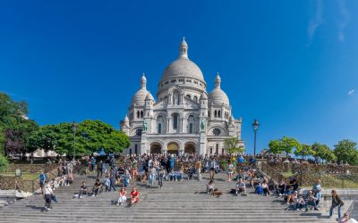 Montmartre. Veduta della Basilica e piazza del Sacro Cuore