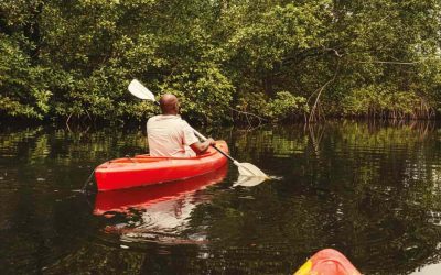In kayak a Pongara