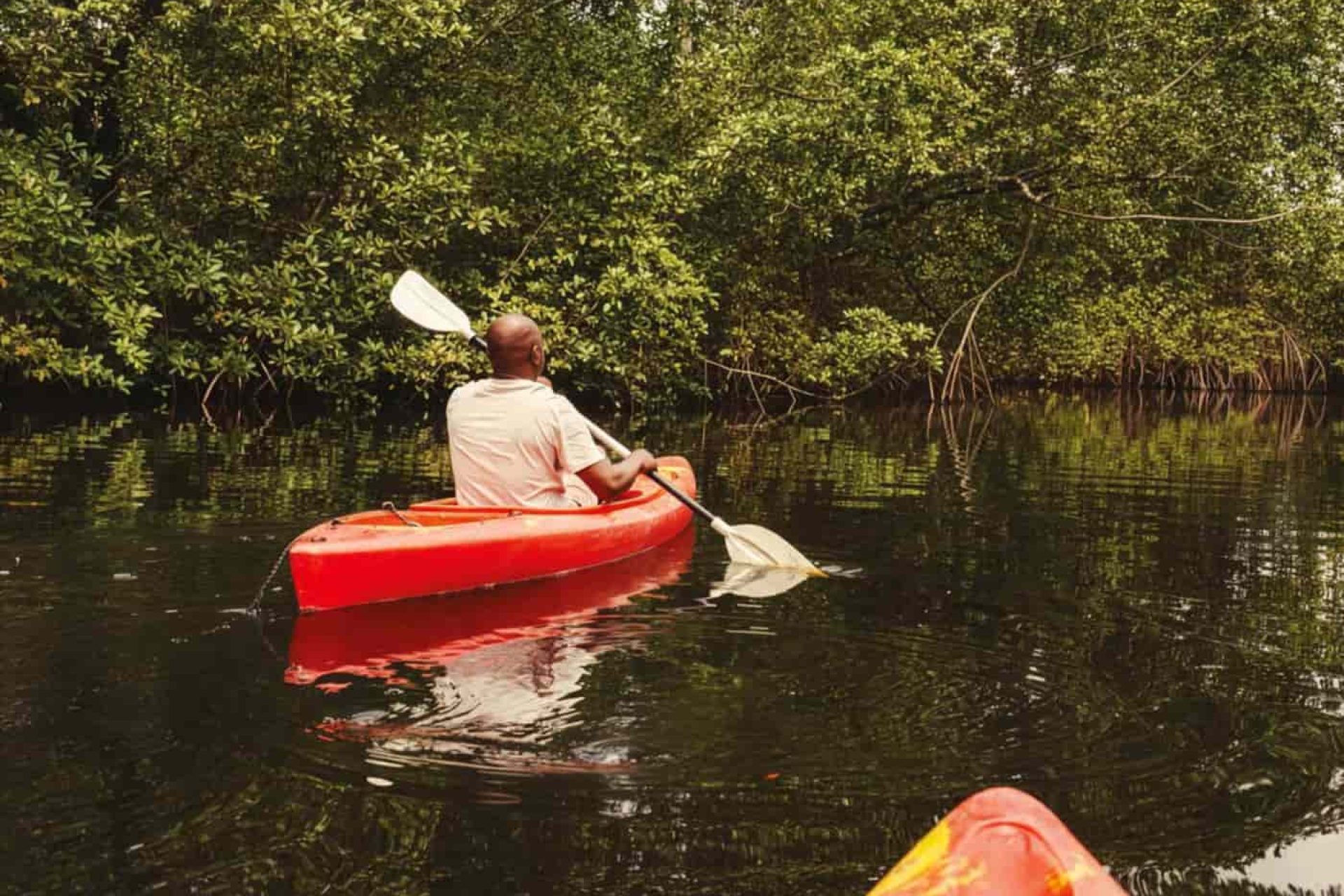 In kayak a Pongara