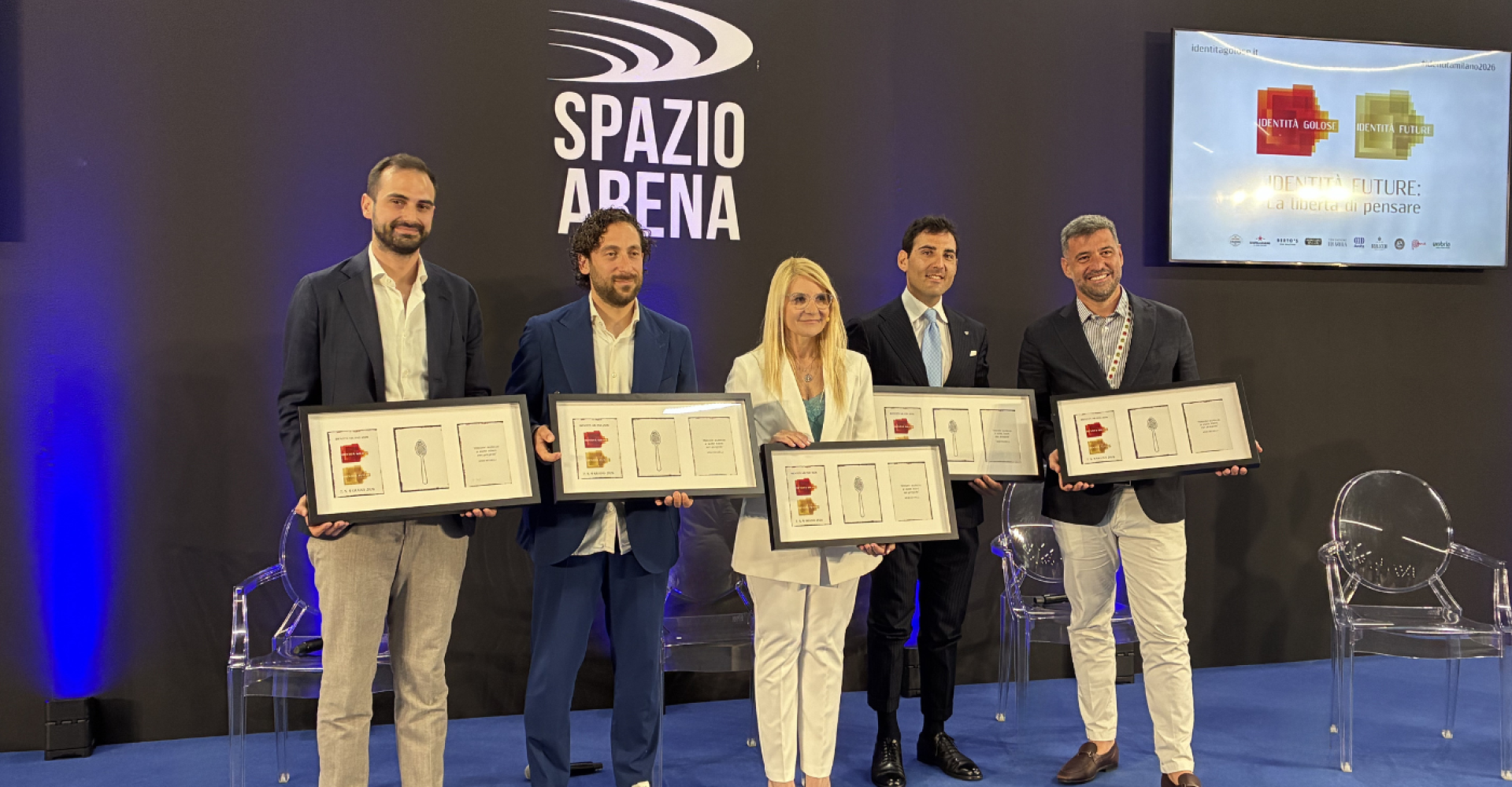Da sinistra Gianvito Mangano, Biagio Spagnuolo, Elisabetta Canoro, Giovanni Torre Avallone e Francesco Monti