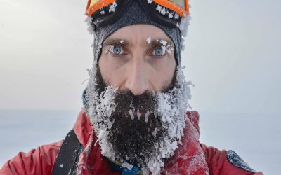 Alex Bellini durante la sua
spedizione in Alaska nel 2024.