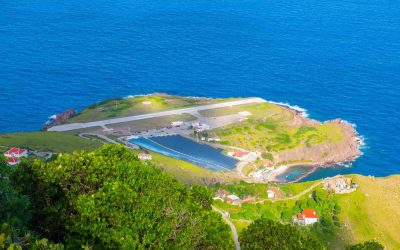 L'aeroporto Juancho E. Yrausquin di Saba, nei Caraibi olandesi