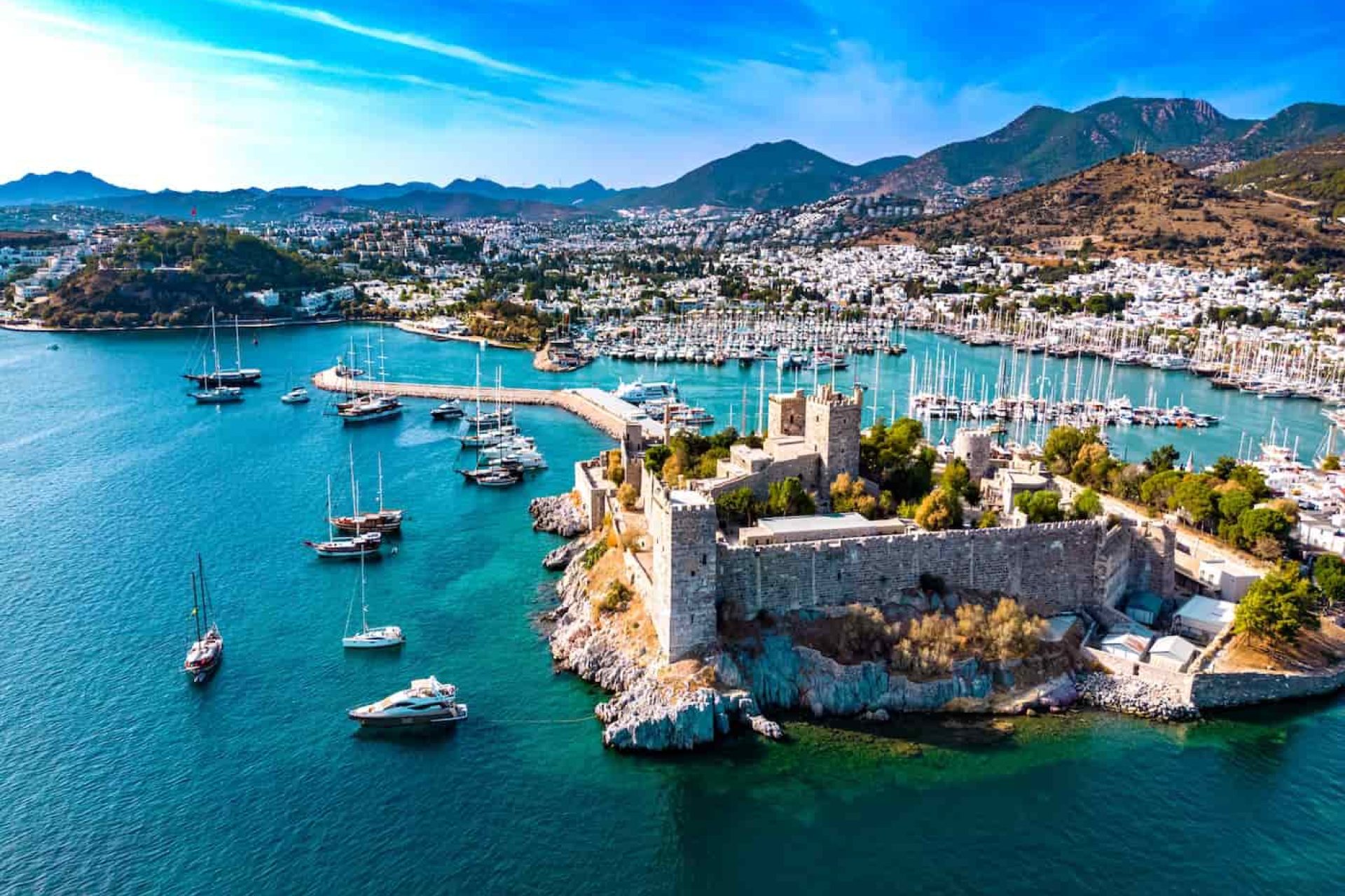 Veduta aerea di Bodrum, nella provincia di Muğla, in Turchia